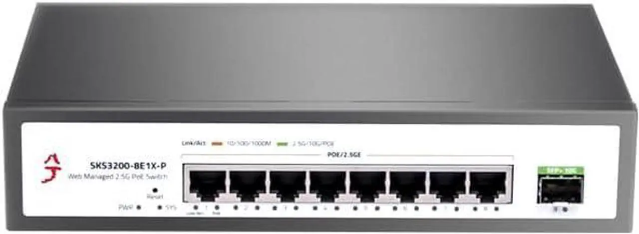 Alt view image 4 of 6 - 9-Port 2.5G Web Managed PoE+ Ethernet Switch, 8X 2.5GBase-T PoE+ Ports with10G SFP+, 2.5Gb Network Switch Support VLAN/LACP/QoS/STP/IGMP, Ethernet Splitter, Metal Casing