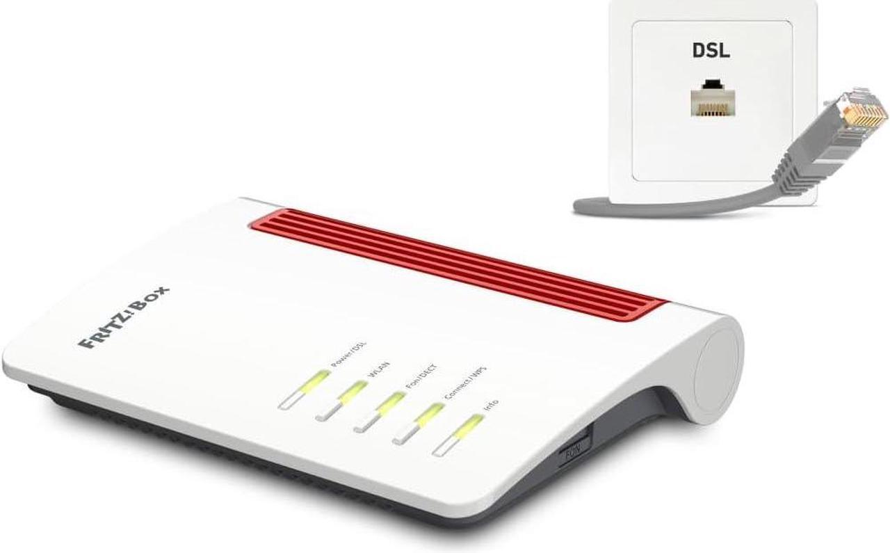 Main image of AVM FRITZ!Box 7510 (Wi-Fi 6 DSL Router (WLAN AX), up to 600 Mbps (2.4 GHz), VDSL Supervectoring 35b up to 300 Mbps, WLAN Mesh, DECT Base, Media Server, Suitable for Germany)