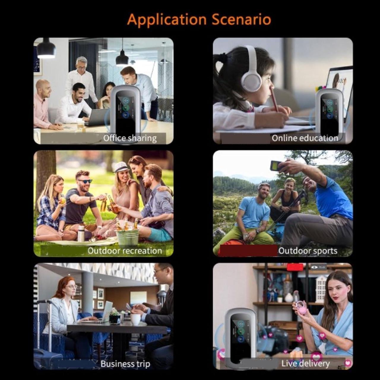 Alt view image 5 of 7 - Fockety 5G 4G LTE Mobile Hotspot, 2.5in Color Screen Octa Core CPU WiFi6 16 Users 10000mAh Internet Router Devices with SIM Card Slot for Android 11, Modem Router for Travel, Camping