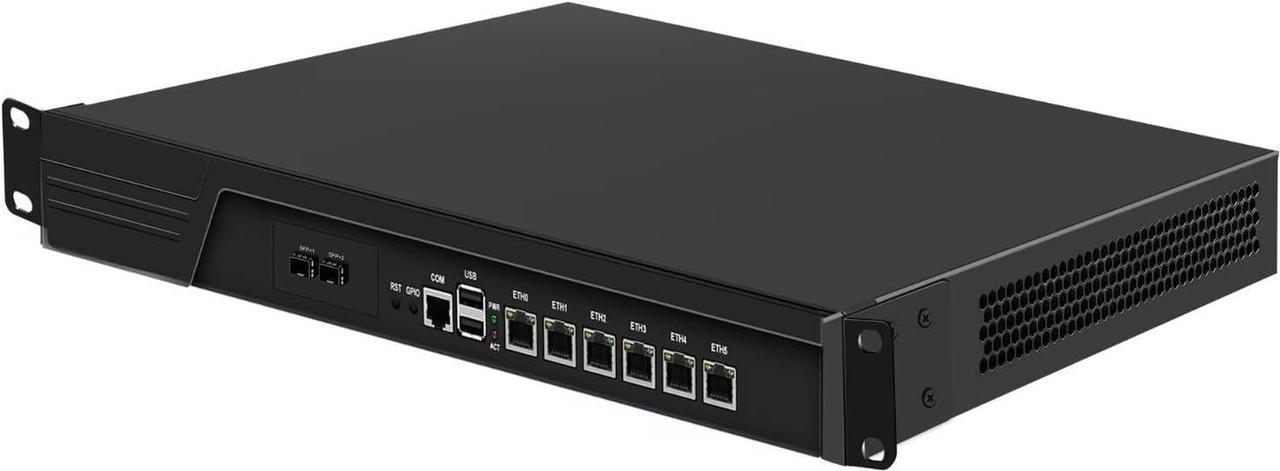 Alt view image 2 of 7 - 1U Rackmount Firewall Appliance 989 Core i7 3520M, Dual SFP+ 10GbE Router PC Support OPNsense, 19 Inch Network Security Hardware with 8GB RAM 128GB SSD, VGA, 6 x LAN, COM