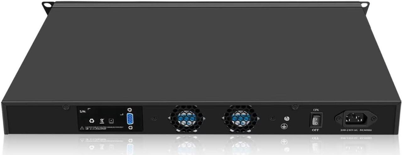 Alt view image 3 of 7 - 1U Rackmount Firewall Appliance 989 Core i7 3520M, Dual SFP+ 10GbE Router PC Support OPNsense, 19 Inch Network Security Hardware with 8GB RAM 128GB SSD, VGA, 6 x LAN, COM