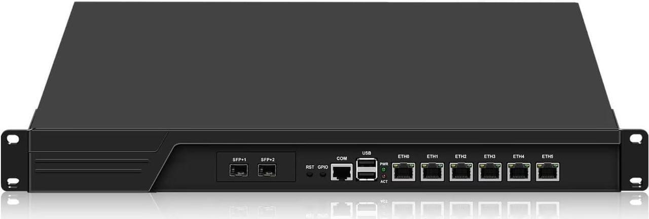 Alt view image 6 of 7 - 1U Rackmount Firewall Appliance 989 Core i7 3520M, Dual SFP+ 10GbE Router PC Support OPNsense, 19 Inch Network Security Hardware with 8GB RAM 128GB SSD, VGA, 6 x LAN, COM