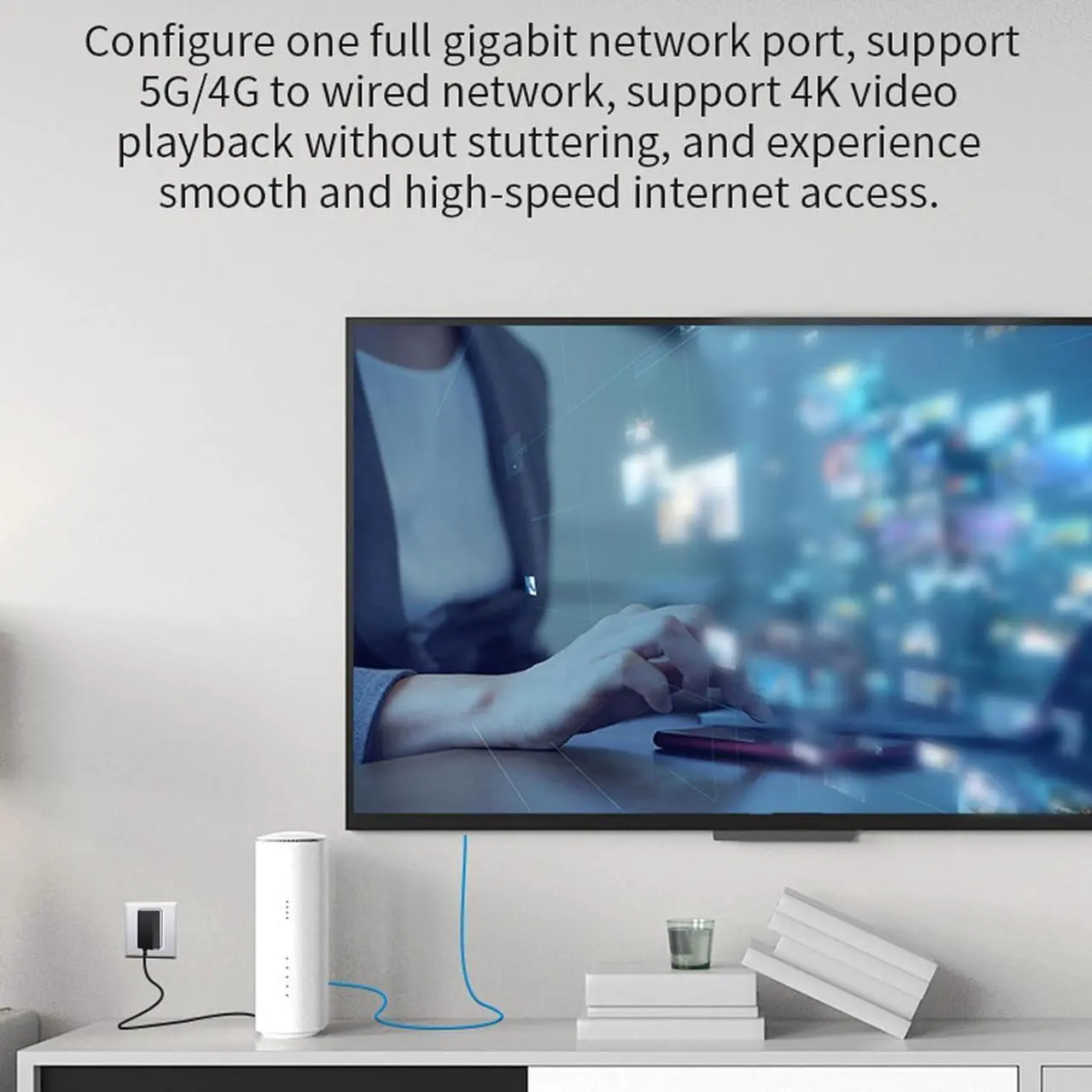 Alt view image 5 of 7 - 5G Router Dual Band for Business, 1800Mbps 5G CPE Router with SIM Card Slot, Built in Rectangular Antenna, Mobile Hotspot Router for Home (US Plug)