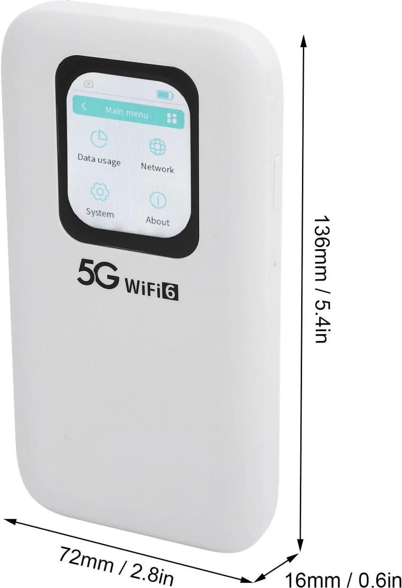 Alt view image 4 of 7 - 5G Mobile Hotspot, Portable Mobile Hotspot Router with Nano Sim Card Slot Connects Up to 16 Devices WiFi6 Mobile Hotspot with 2.01in Touch Screen for Travel