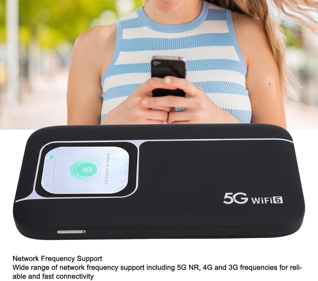 Alt view image 3 of 7 - 5G MiFI Mobile Hotspot, Mobile High Speed Hotspot Router, Connects Up to 16 Devices, Pocket MiFI with 2.01 Inch Screen, Portable Travel MiFI Device, for Travel Business
