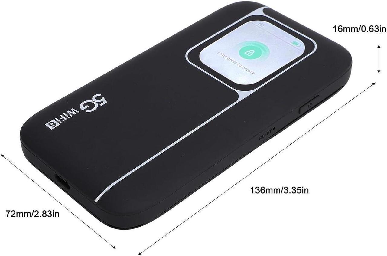 Alt view image 7 of 7 - 5G MiFI Mobile Hotspot, Mobile High Speed Hotspot Router, Connects Up to 16 Devices, Pocket MiFI with 2.01 Inch Screen, Portable Travel MiFI Device, for Travel Business