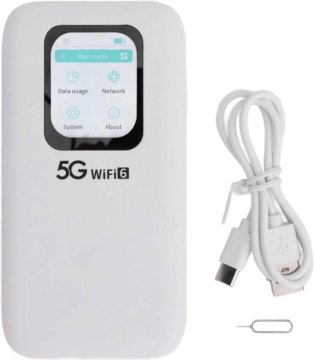 Alt view image 6 of 7 - Portable 5G 6 Mobile Hotspot Router, Hotspot with Nano SIM Card Slot Connects Up to 16 Devices, 2.01in Touch Screen, Fastest Speeds, IP67 Design for Travel