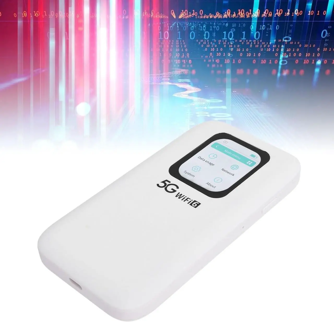 Alt view image 6 of 7 - 5G Mobile Hotspot, Portable Mobile Hotspot Router with Nano Sim Card Slot Connects Up to 16 Devices WiFi6 Mobile Hotspot with 2.01in Touch Screen for Travel