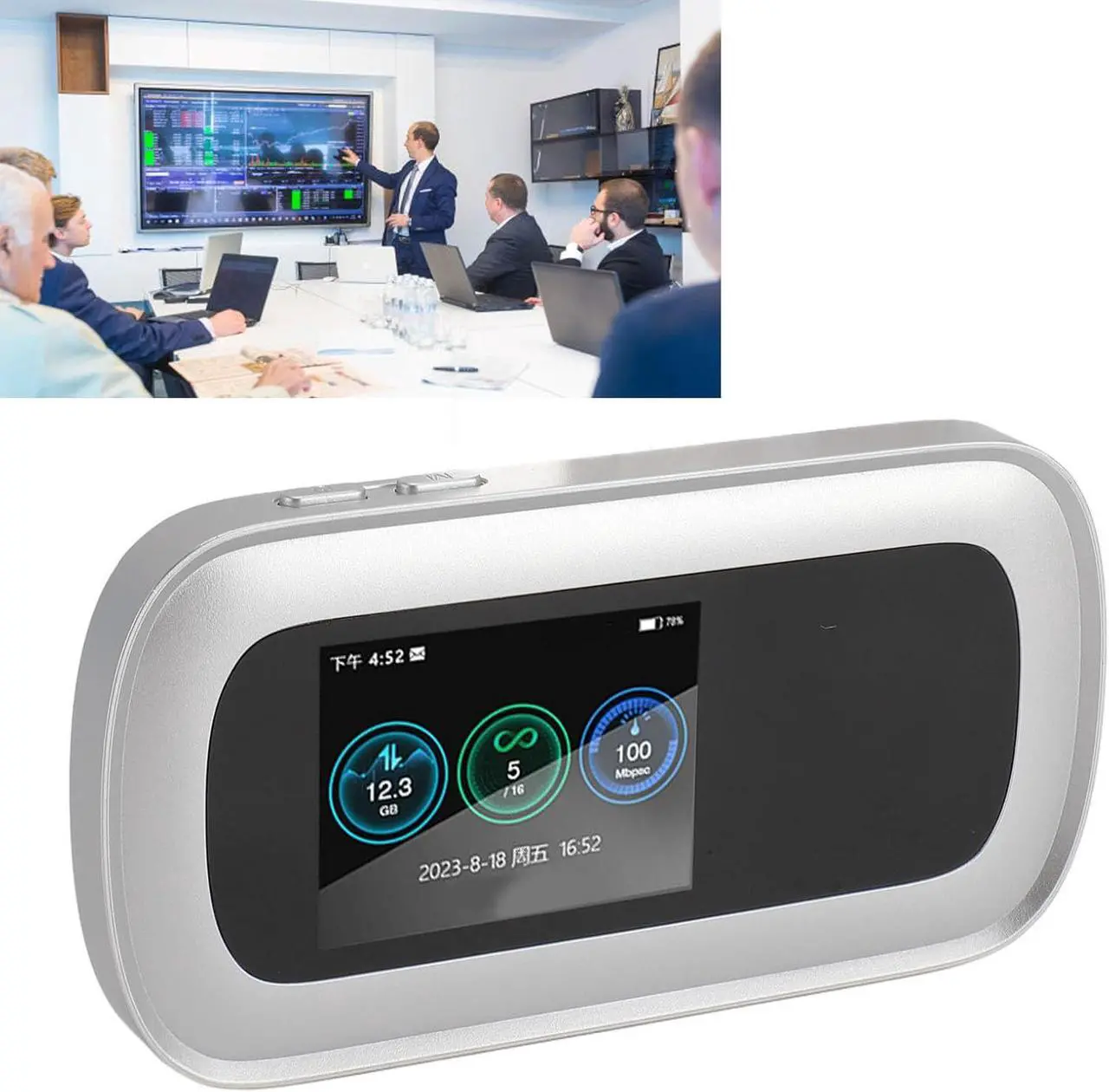 Alt view image 7 of 7 - 5G Mobile Hotspot Router, 2.5 Inch Color Screen Octa Core CPU, WiFi6 5G 4G LTE Travel Router with SIM Card Slot for 11, Up to 16 Users