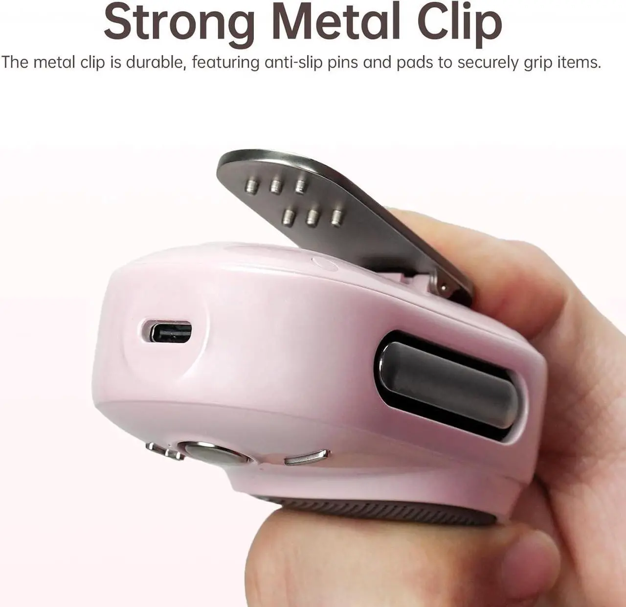 Alt view image 2 of 7 - Divoom Itour-S Portable Mini Wearable Bluetooth Speaker, Big Audio and Punchy Bass,Clip-On Design, IP67 Waterproof and Dustproof,10 Hours Playtime,Speaker for Home Travel Office and Outdoors (Pink)