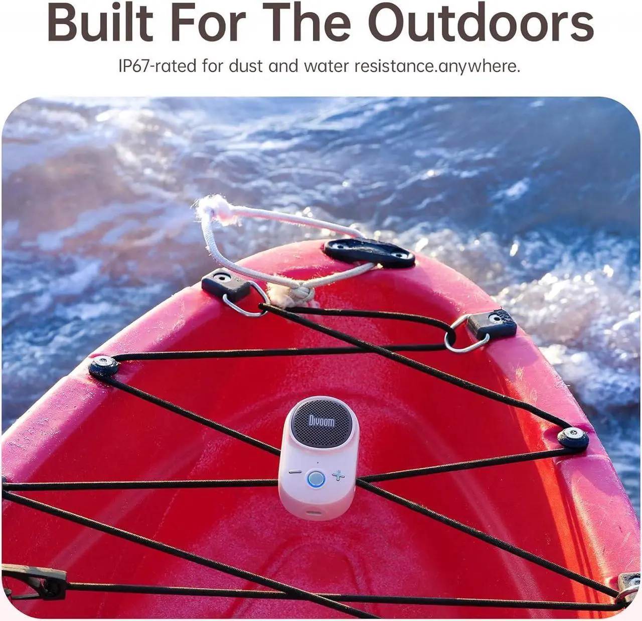 Alt view image 5 of 7 - Divoom Itour-S Portable Mini Wearable Bluetooth Speaker, Big Audio and Punchy Bass,Clip-On Design, IP67 Waterproof and Dustproof,10 Hours Playtime,Speaker for Home Travel Office and Outdoors (Pink)