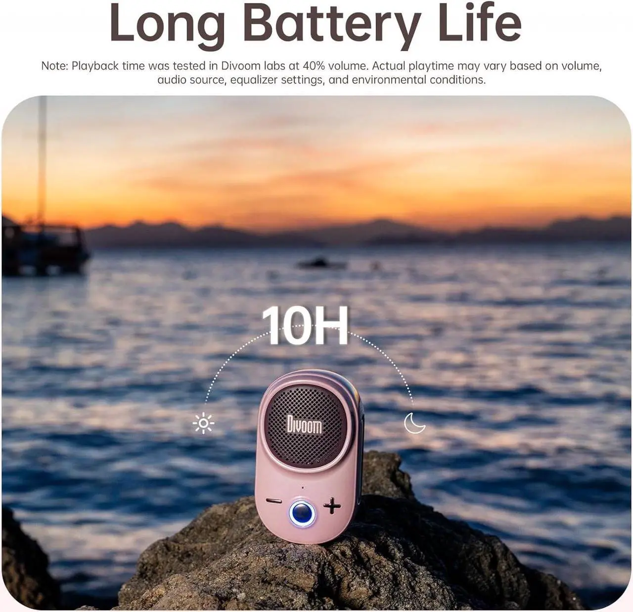 Alt view image 7 of 7 - Divoom Itour-S Portable Mini Wearable Bluetooth Speaker, Big Audio and Punchy Bass,Clip-On Design, IP67 Waterproof and Dustproof,10 Hours Playtime,Speaker for Home Travel Office and Outdoors (Pink)