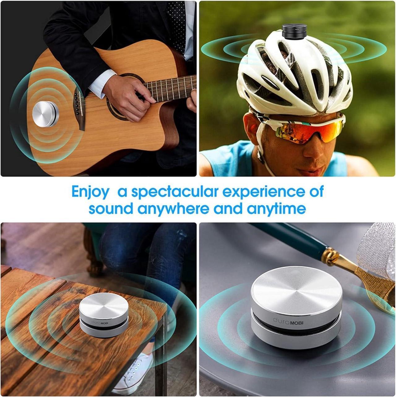 Alt view image 4 of 7 - Bone Conduction Speakers, Wireless Speakers 2 Pack Humbird Speaker Wirelessly BT Speaker Mini Portable Loud Stereo Sound Built-in Mic Sound Box(Silver-2pcs)