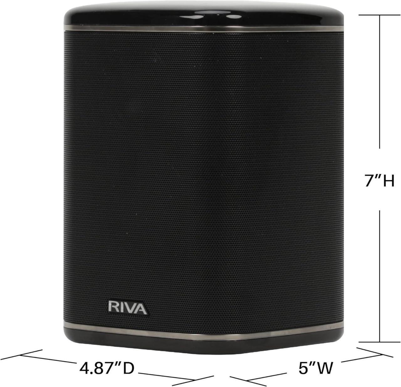 Alt view image 6 of 7 - RIVA Upgraded Arena Wireless Smart Hi-Fi Speaker, 6 Drivers, 50W, Multiroom Music System, Support Airplay 2, Chromecast, Spotify Streaming, Wi-Fi, Bluetooth (Black)
