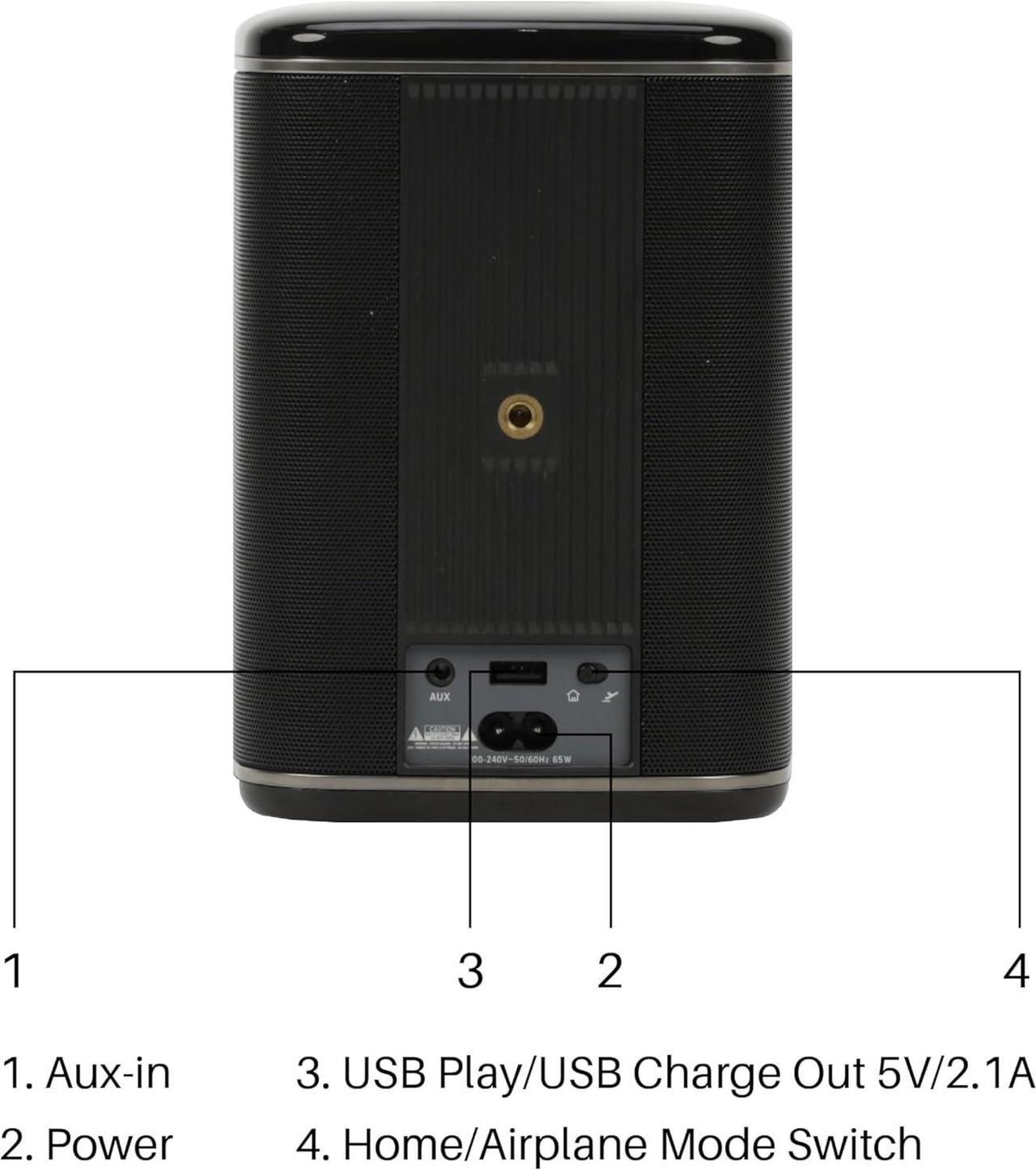 Alt view image 3 of 7 - RIVA Upgraded Arena Wireless Smart Hi-Fi Speaker, 6 Drivers, 50W, Multiroom Music System, Support Airplay 2, Chromecast, Spotify Streaming, Wi-Fi, Bluetooth (Black)