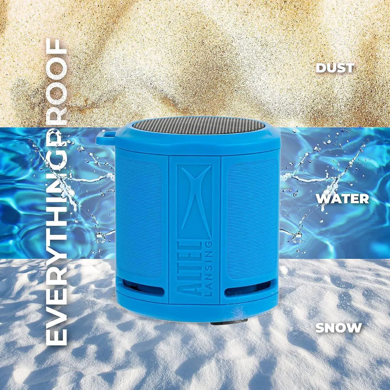 Alt view image 4 of 6 - Altec Lansing HydraMicro - Waterproof Bluetooth Speaker, Lightweight & Portable Speaker for Travel & Outdoor Use, Royal Blue