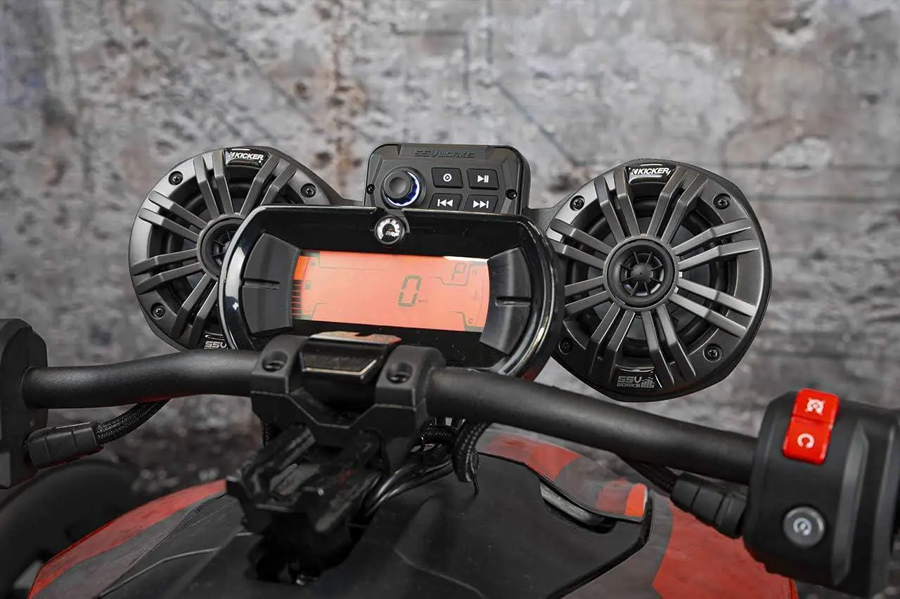Alt view image 4 of 5 - SSV Works Can-Am Ryker MRB2O Bluetooth 2 Speaker Kit