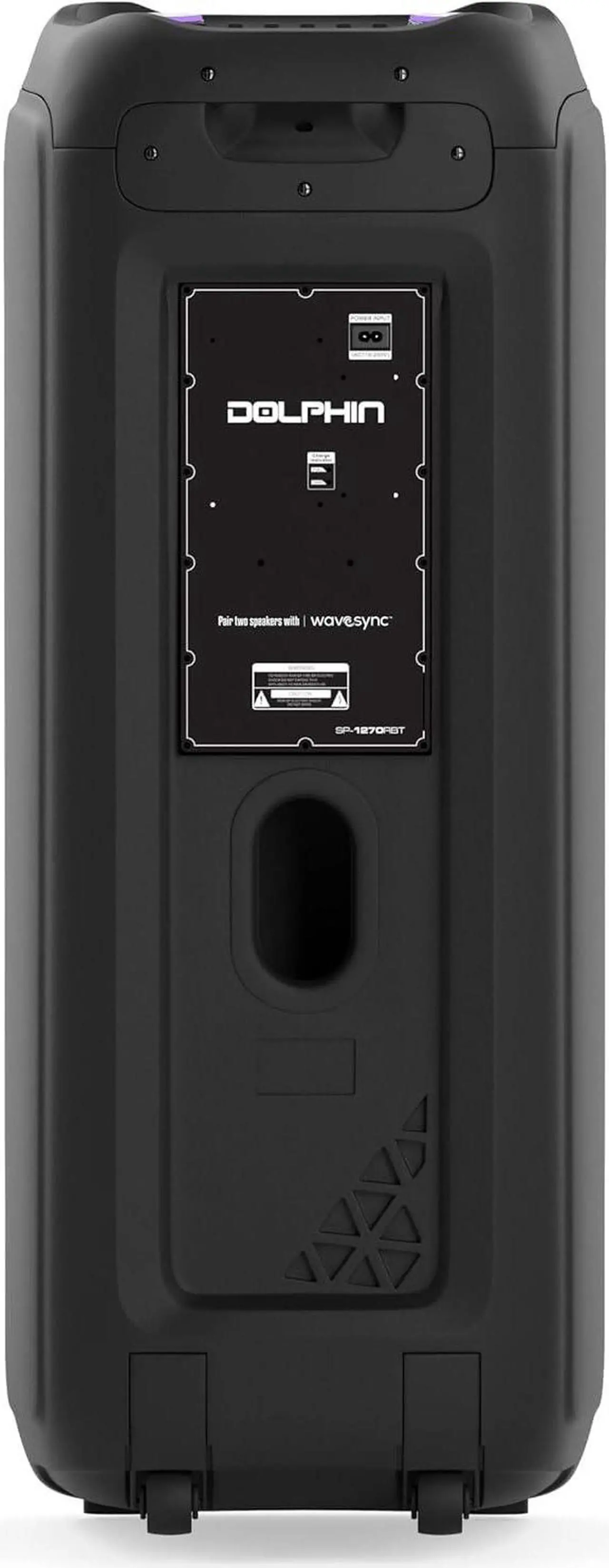 Alt view image 4 of 7 - Dolphin SP-1270RBT Dual 12-Inch Premium Party Bluetooth Speaker, Bluetooth/USB/SD/FM/AUX, X-Bass, 5-Band EQ, LED Display, Quad Ring Lights