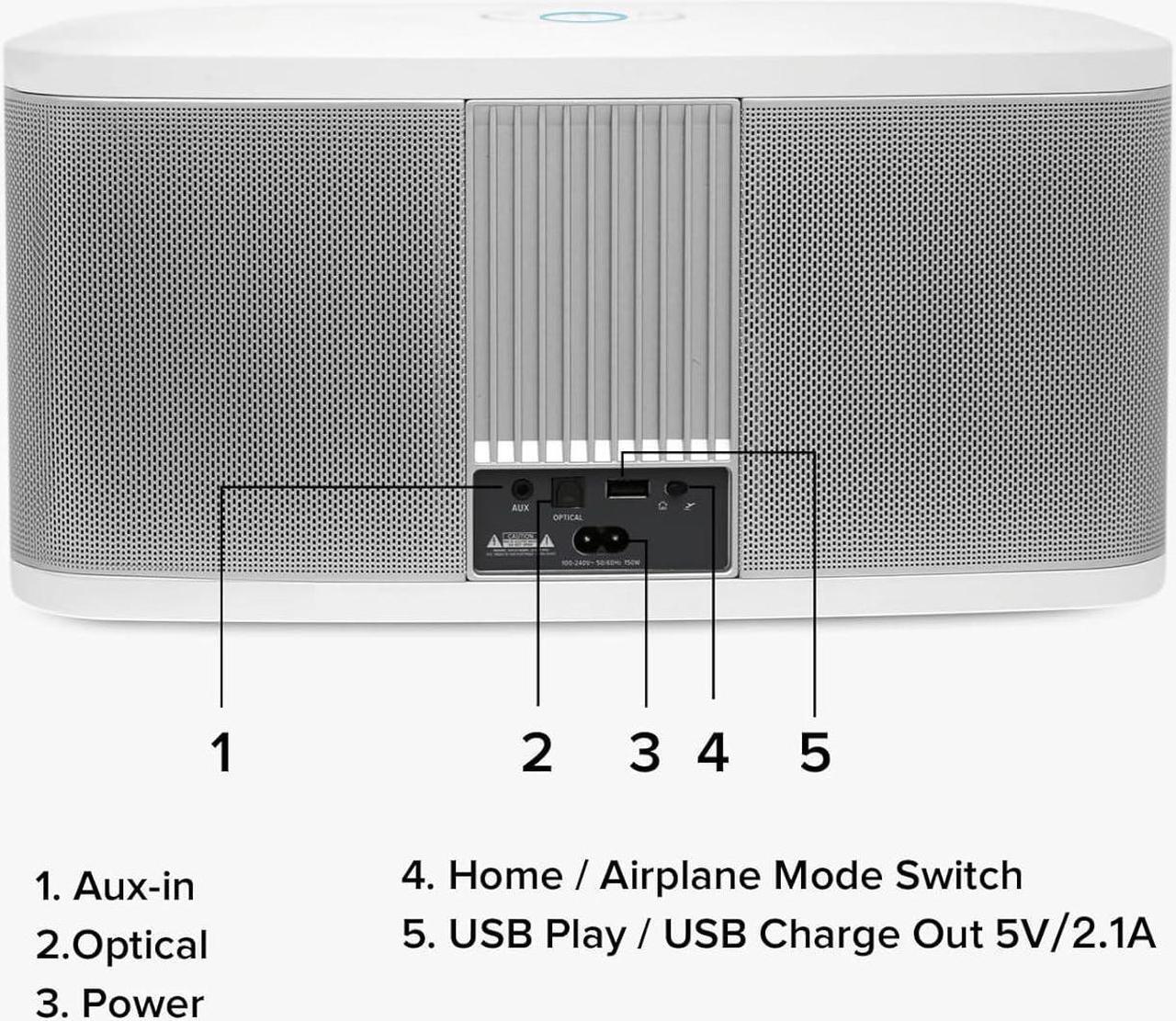 Alt view image 4 of 7 - RIVA Upgraded Stadium Wireless Smart Hi-Fi Speaker with Alexa Voice Control, 10 Drivers, 200W, Multiroom Music System, Support Airplay 2, Spotify Streaming, Wi-Fi, Bluetooth (White)
