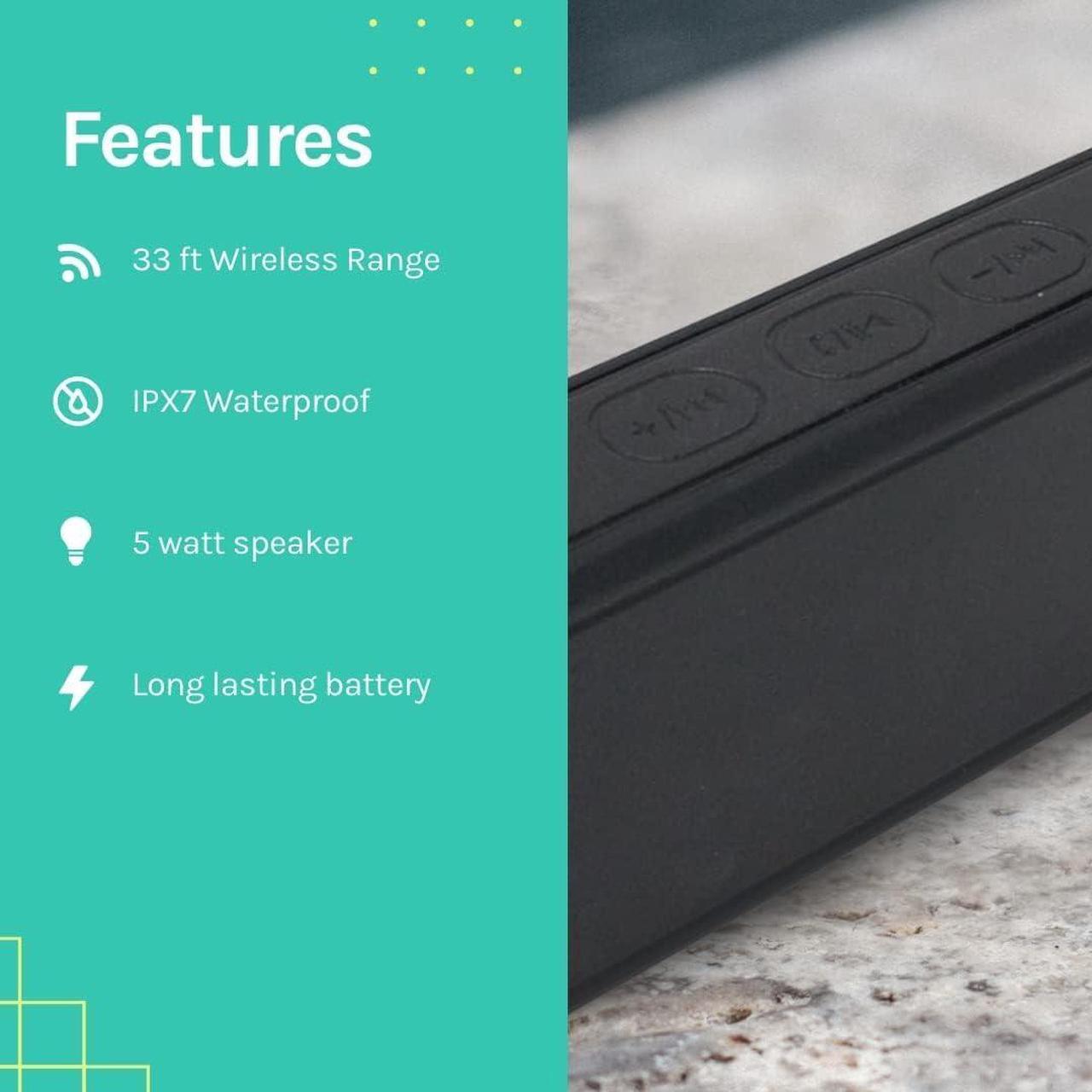 Alt view image 3 of 5 - Origaudio Aquathump Waterproof Wireless Bluetooth Speaker - 5-Watt Speaker Perfect for Parties, Camping, Beach and Outdoors - Over 4 Hours of Playtime