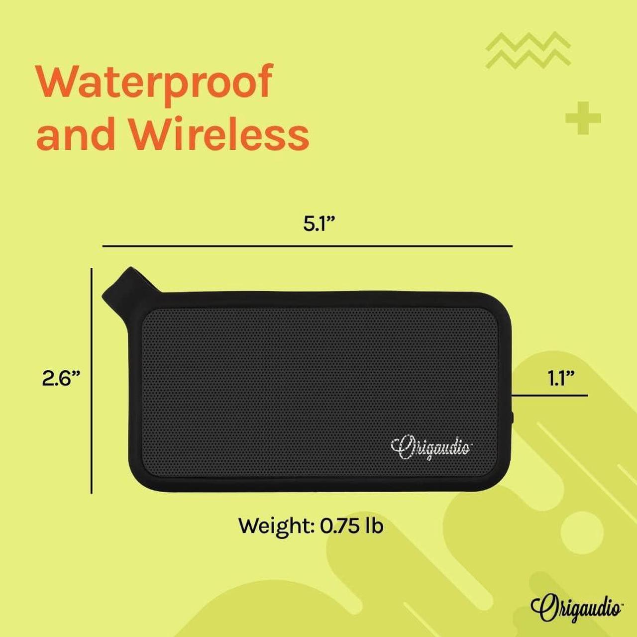 Alt view image 2 of 5 - Origaudio Aquathump Waterproof Wireless Bluetooth Speaker - 5-Watt Speaker Perfect for Parties, Camping, Beach and Outdoors - Over 4 Hours of Playtime