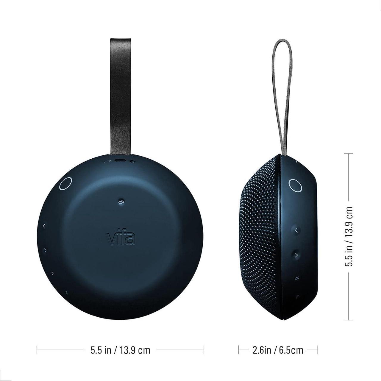 Alt view image 2 of 7 - Vifa Reykjavik Bluetooth Speaker, Portable Wireless Speakers, Mini Outdoor Smart Speaker with Stereo Sound, Nordic Design/Built-in Mic/Hands-Free Call,HiFi Audio Personal Speaker (Ice Cave Blue)