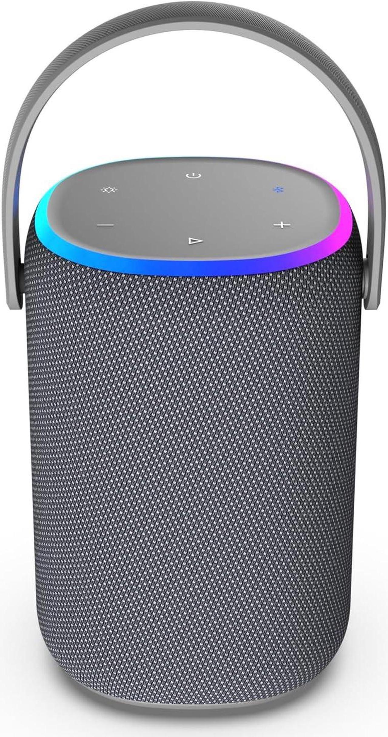 Main image of AT&T Essentials Portable Wireless 50W Bluetooth Speaker with Handle, 16 Hour Playtime, 60 Range, Switchable RGB Lighting, Built-in Microphone (Gray)