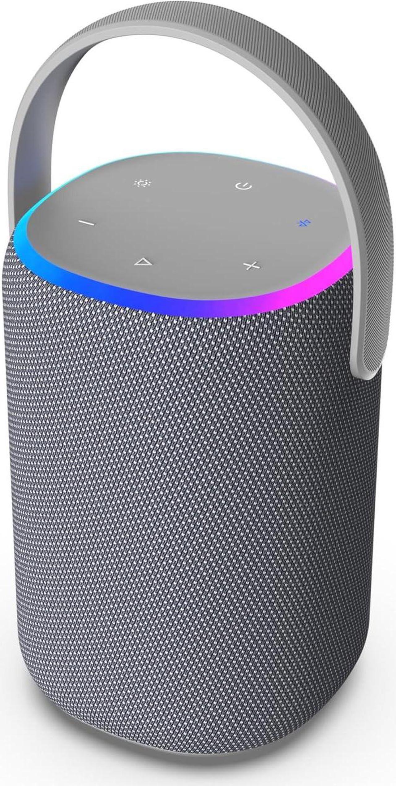 Alt view image 2 of 7 - AT&T Essentials Portable Wireless 50W Bluetooth Speaker with Handle, 16 Hour Playtime, 60 Range, Switchable RGB Lighting, Built-in Microphone (Gray)