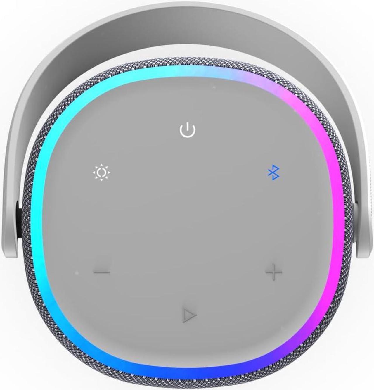 Alt view image 3 of 7 - AT&T Essentials Portable Wireless 50W Bluetooth Speaker with Handle, 16 Hour Playtime, 60 Range, Switchable RGB Lighting, Built-in Microphone (Gray)