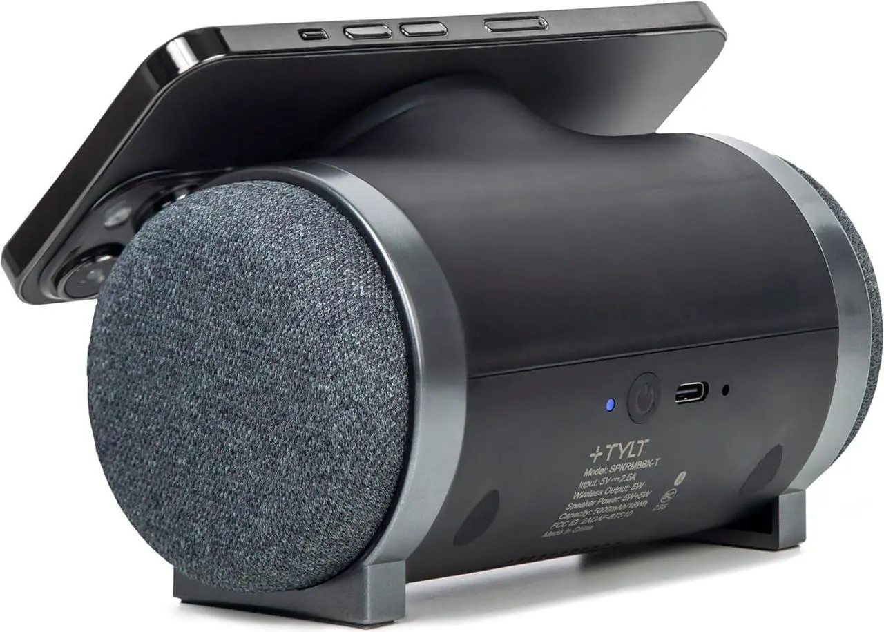 Alt view image 4 of 6 - TYLT MagBoom 10W Magnetic Bluetooth Portable Speaker for iPhone, iPad, Google Pixel, Samsung Galaxy (Black)