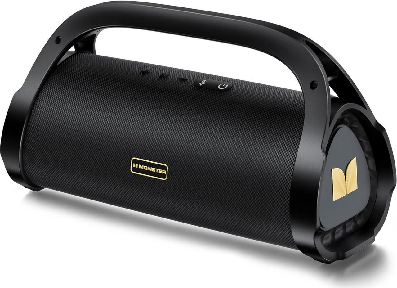 Main image of Monster Adventurer Max 100W Bluetooth Speaker, IPX7 Waterproof Large Portable Bluetooth Speakers Stereo Sound, Loud Outdoor Wireless Speaker, 24H Playtime, Fast Charging, Support Mic in, Gold