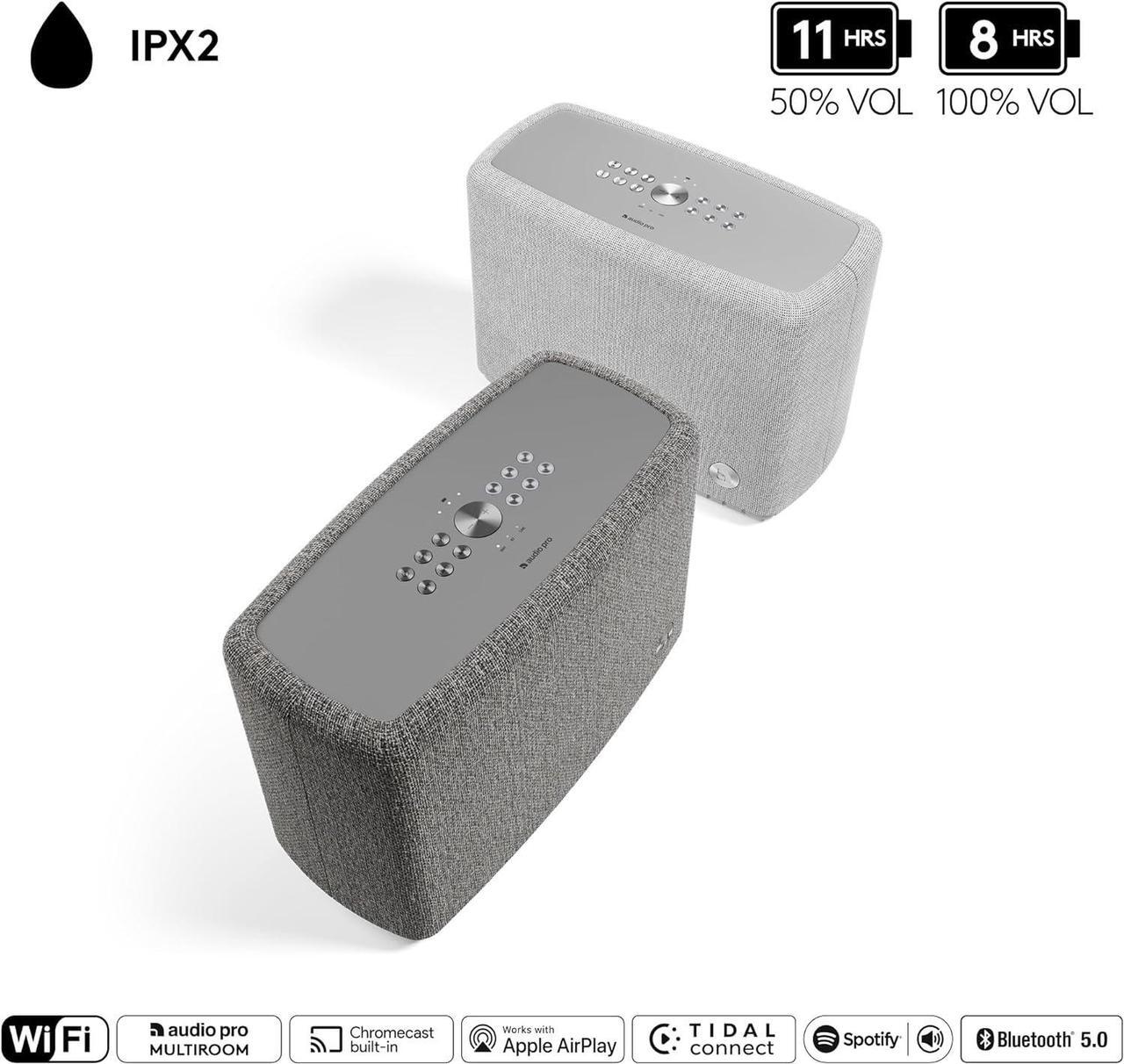 Alt view image 5 of 7 - Audio Pro A15 Wireless Speaker - HiFi Sound, Smart Speaker - Alexa, Google Assistant - MultiRoom, Bluetooth, WiFi - Home, Office, Outdoor - Dark Grey