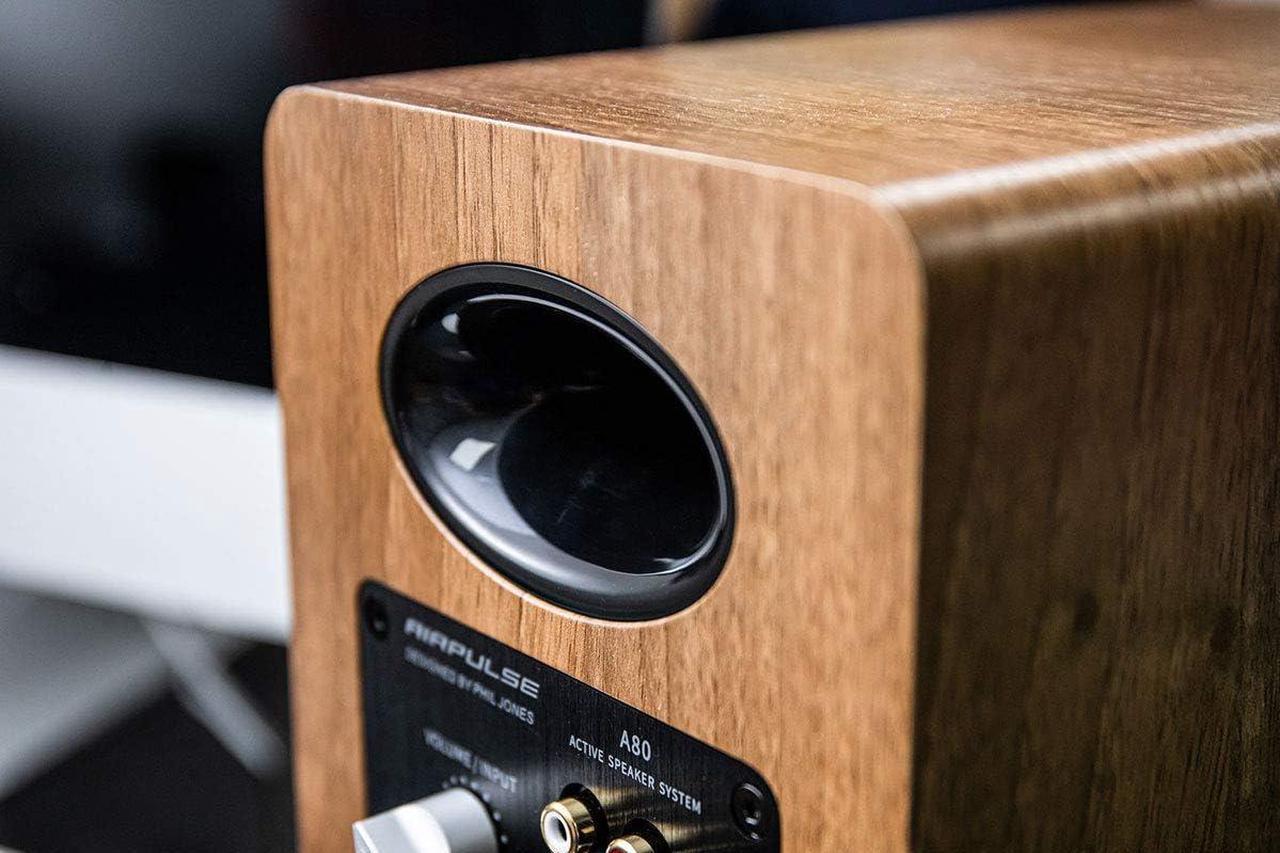 Alt view image 6 of 7 - Airpulse A80 Hi-Res Audio Certified Active Speaker System, Built-in Amplifier, Optical, Sub Out, Bluetooth 5.0 aptX, AUX, PC, and USB Inputs - Pair