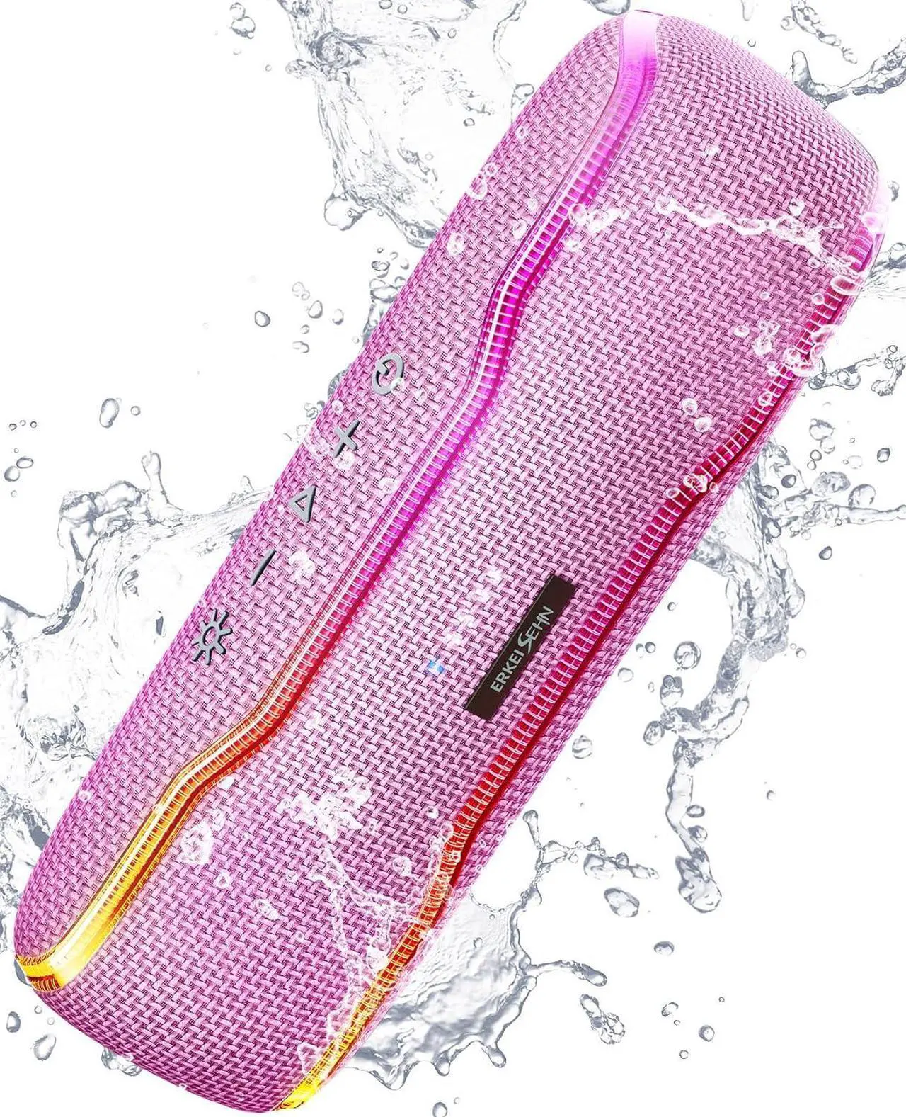 Main image of Portable Bluetooth Speaker, IPX7 Waterproof Wireless Speaker with Colorful Flashing Lights, 24H Playtime, 100ft Bluetooth Range, Outdoor, Home Speaker, TWS Pairing for Women, Girls Gift - Pink