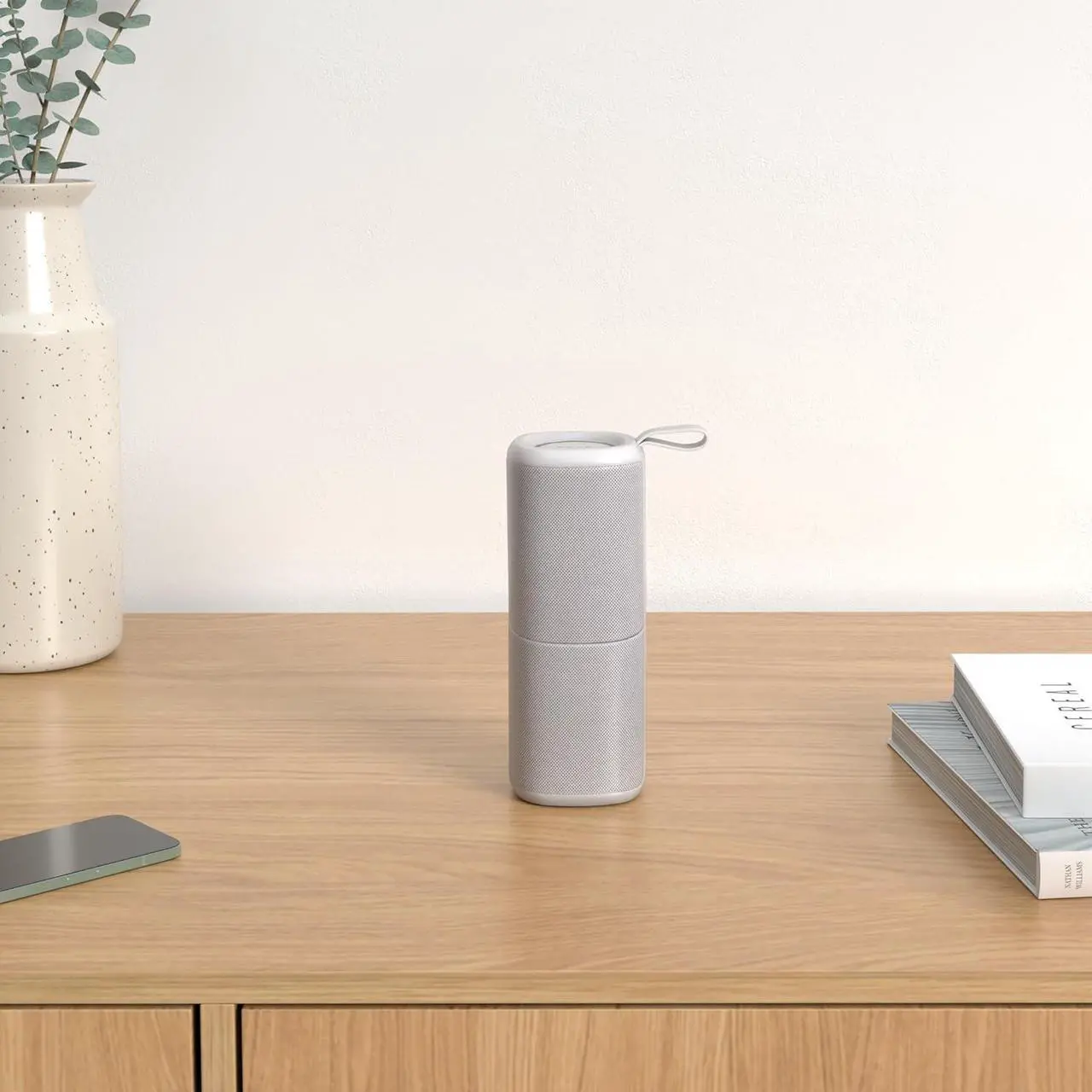Alt view image 2 of 7 - KOVE Commuter 2 Portable Speaker - Concrete Bluetooth Speakers, Wireless with HD Louder Volume, Deep Bass Subwoofer, Microphone, IPX7 Water Resistant - Perfect Boom Box for Home, Outdoor or Travel