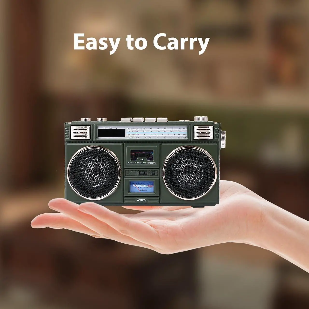 Alt view image 6 of 7 - ANTPO Retro Vintage Radio Bluetooth Speakers Vintage Decor Small Wireless Speakers Stereo Radio Portable FM with Rich Bass Speakers Support TF Card for Home/Outdoor/Gift