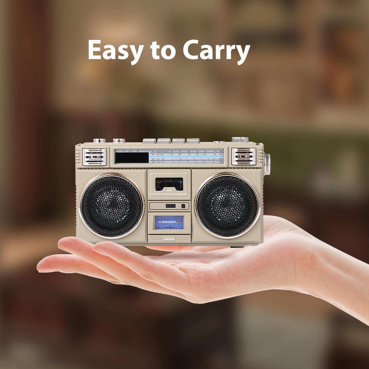 Alt view image 6 of 7 - ANTPO Retro Vintage Radio Bluetooth Speakers Vintage Decor Small Wireless Speakers Stereo Radio Portable FM with Rich Bass Speakers Support TF Card for Home/Outdoor/Gift