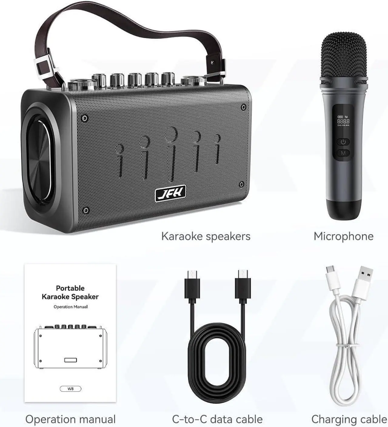 Alt view image 6 of 6 - JFH Portable Bluetooth Speaker with Wireless Microphone,150W Peak Outdoor Speakers,Wireless Stereo Pairing,Powerful Sound and Monstrous Bass,Portable Speaker with Bluetooth for Home,Party,Outdoor