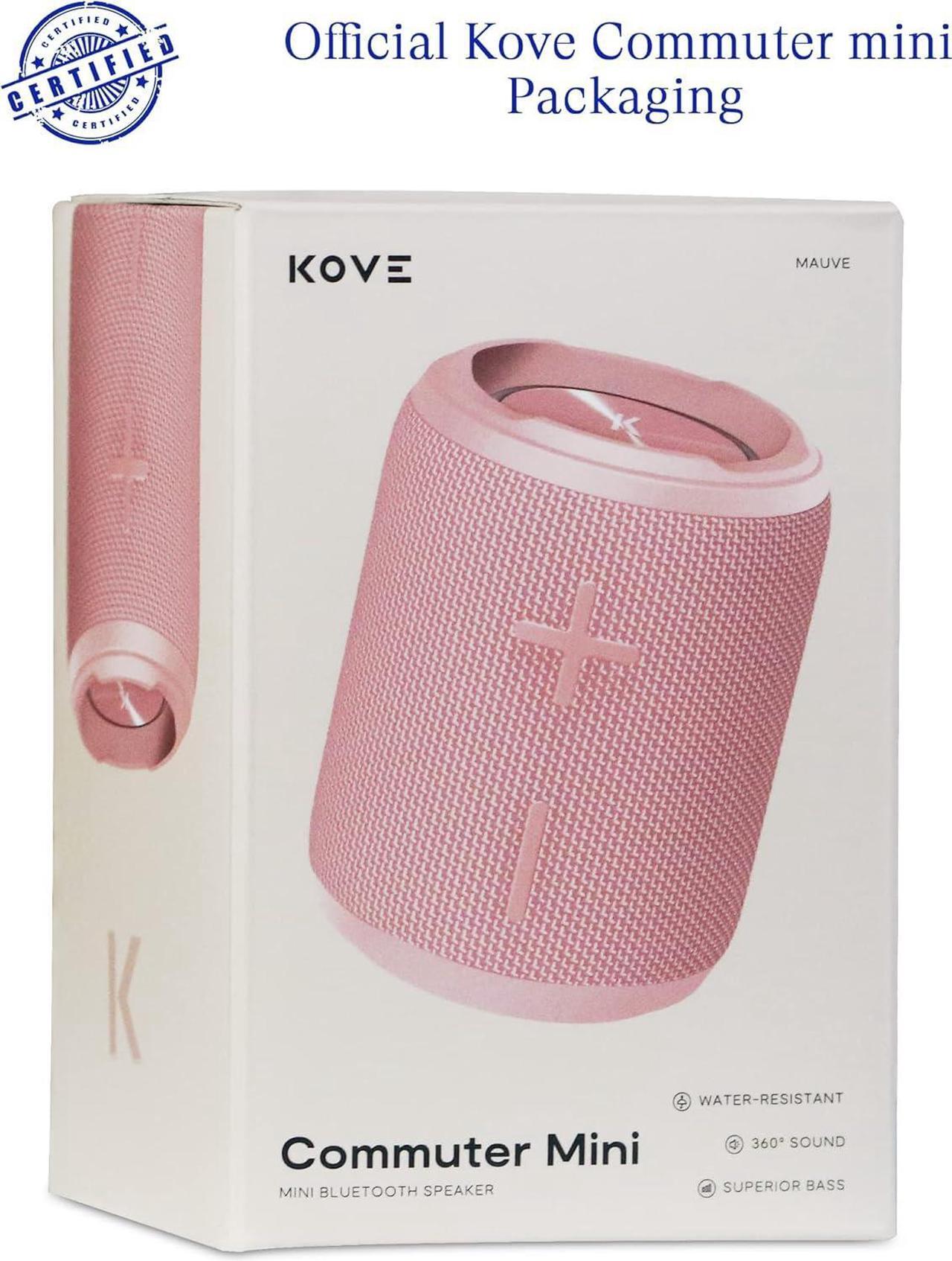 Alt view image 7 of 7 - KOVE Mini Commuter 2 Portable Speaker - Pink Bluetooth Speakers, Wireless with HD Louder Volume, Deep Bass Subwoofer, Microphone, IPX7 Water Resistant - Perfect Boom Box for Home, Outdoor or Travel