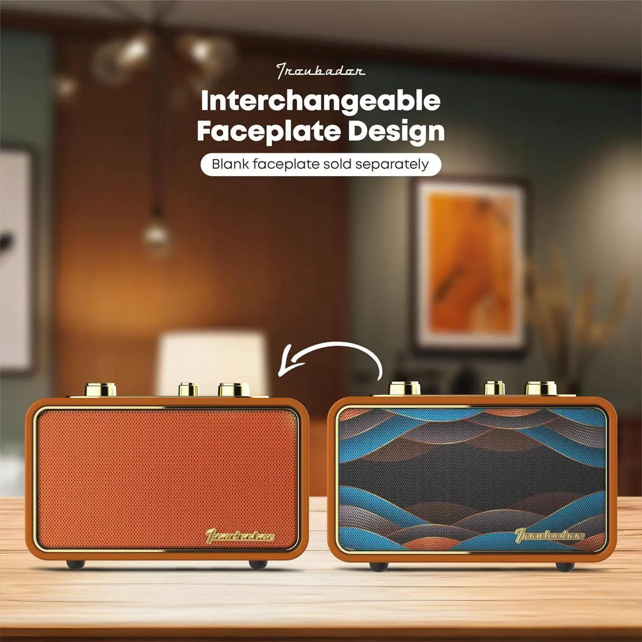 Alt view image 2 of 7 - Bluetooth Speaker Vintage Retro Bluetooth Speaker Portable Bluetooth Speaker Small Wireless Bluetooth Speaker Old Fashion Style Vintage Classic Wooden Speaker Retro Decor Speaker (Retro Orange)