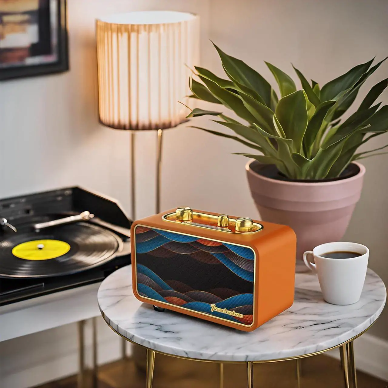 Alt view image 3 of 7 - Bluetooth Speaker Vintage Retro Bluetooth Speaker Portable Bluetooth Speaker Small Wireless Bluetooth Speaker Old Fashion Style Vintage Classic Wooden Speaker Retro Decor Speaker (Retro Orange)