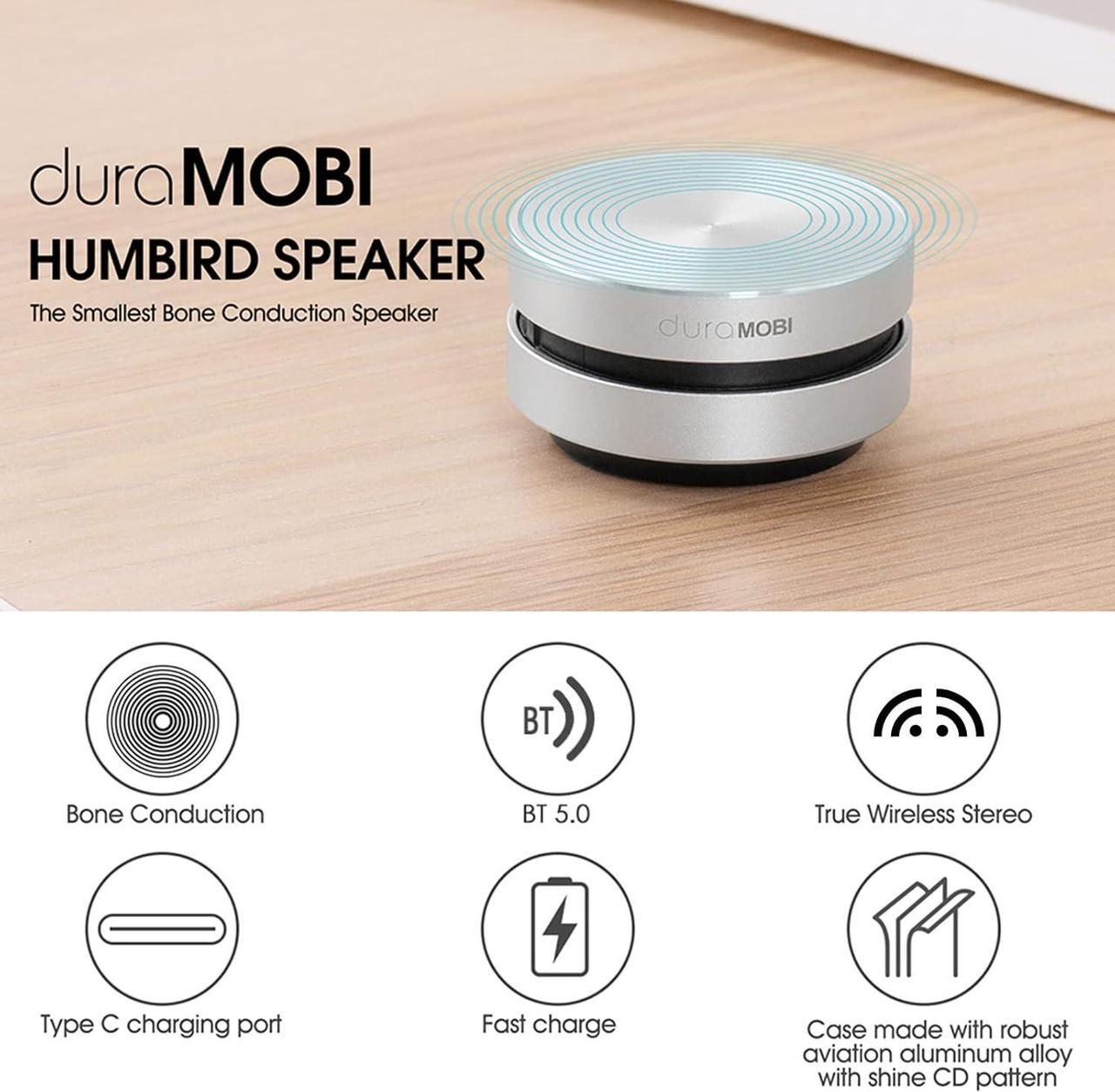 Alt view image 5 of 7 - Bone Conduction Speakers, Wireless Speakers 2 Pack Humbird Speaker Wirelessly BT Speaker Mini Portable Loud Stereo Sound Built-in Mic Sound Box(Silver-2pcs)