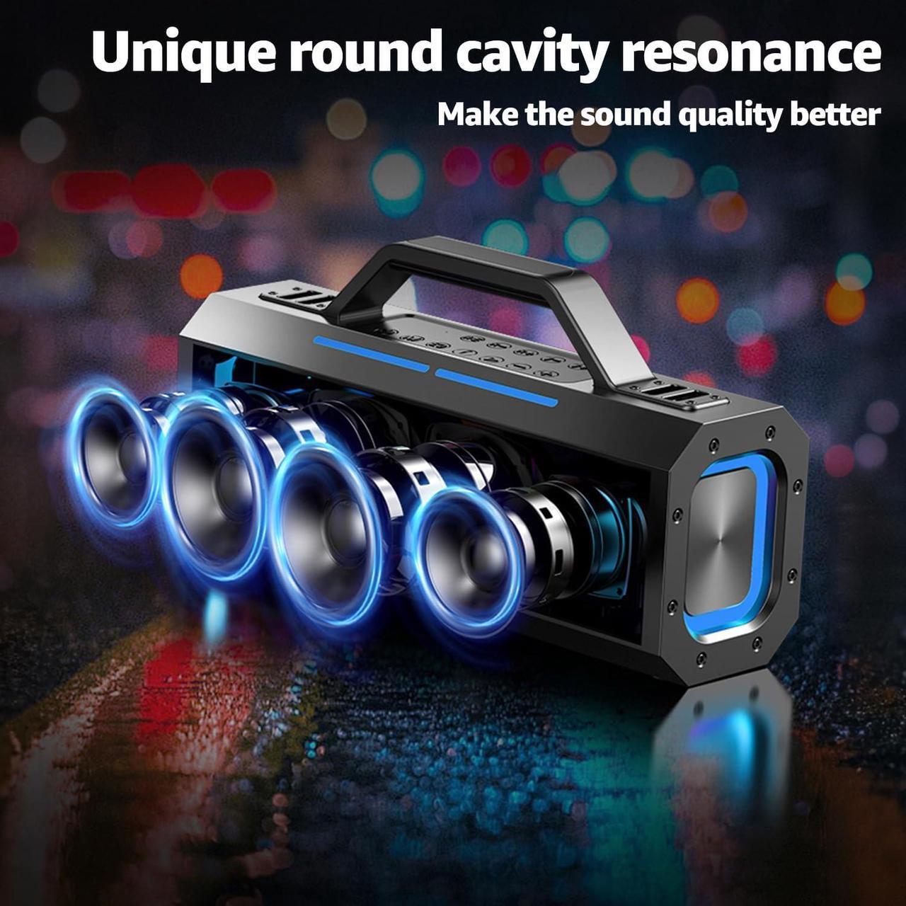 Alt view image 6 of 7 - Portable Bluetooth Speakers, 60W Peak Wireless Outdoor Speaker with Subwoofer, Deep Bass, 18000mah Power Bank, IPX6 Waterproof,3 Lighting Mode, 100dB Loud Party Speakers for Camping, Beach, Garage