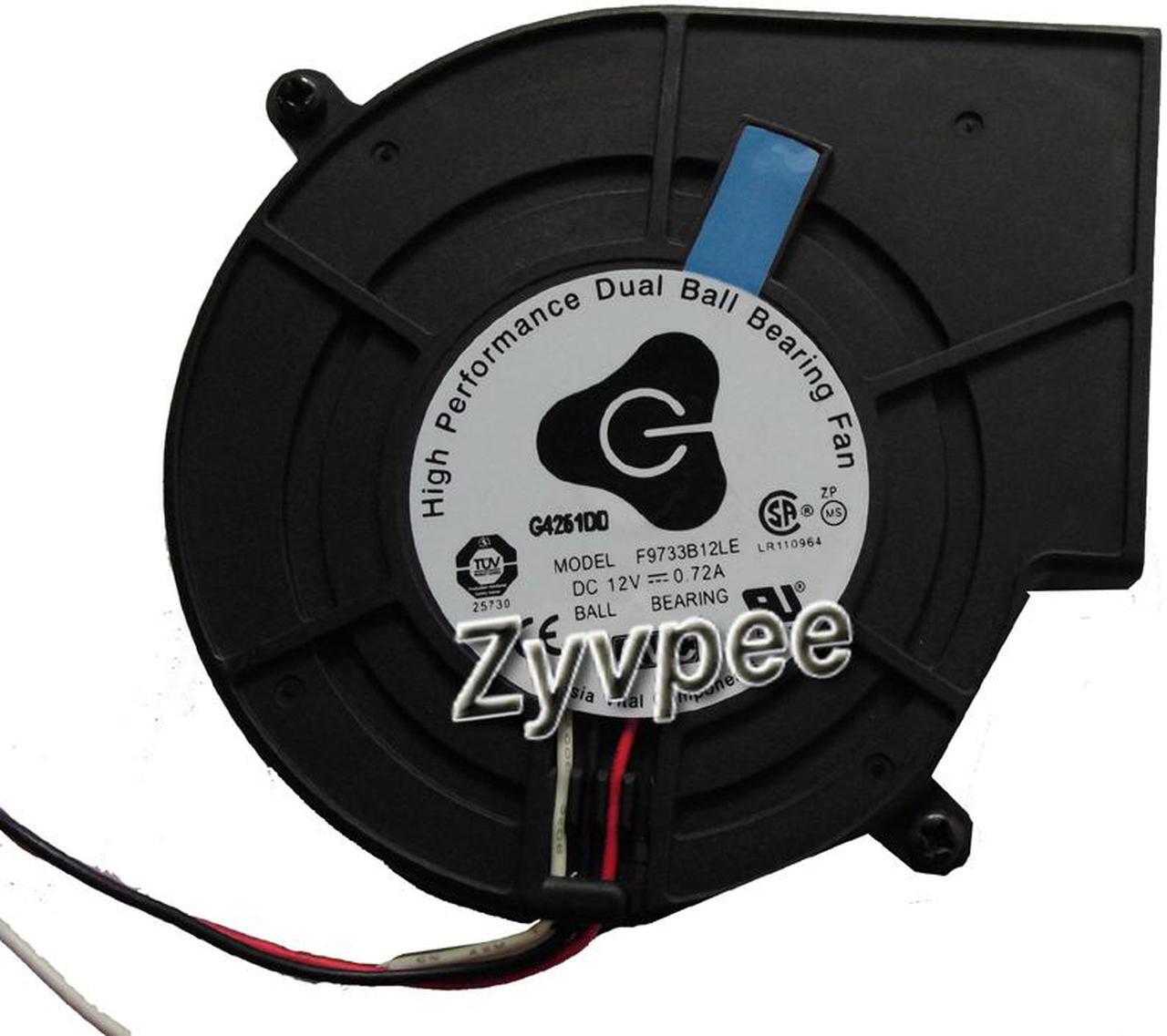 Main image of Zyvpee avc 97mm F9733B12LE 12V 0.72A 3 wires power connector 10cm blower cooling fan