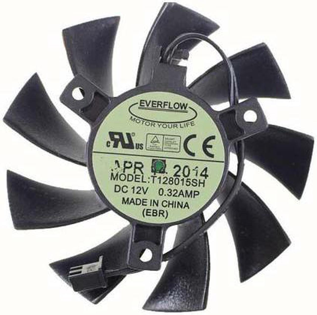 Main image of EVGA GTX650 GTX650Ti Graphics Card Cooling T128015SH 75MM  DC 12V 0.32A 2 Wires 2 Pins Cooler Fan