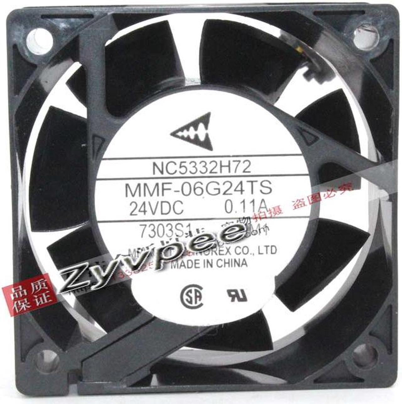 Alt view image 7 of 7 - Zyvpee Melco 6CM NC5332H72 MMF-06G24TS MM1 24V 0.11A 3 Wires 3 pins case fan 6cm ABB PLC fan
