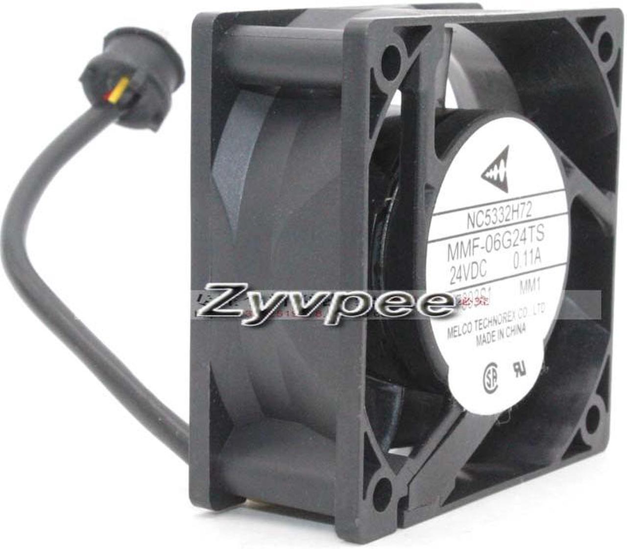 Alt view image 4 of 7 - Zyvpee Melco 6CM NC5332H72 MMF-06G24TS MM1 24V 0.11A 3 Wires 3 pins case fan 6cm ABB PLC fan