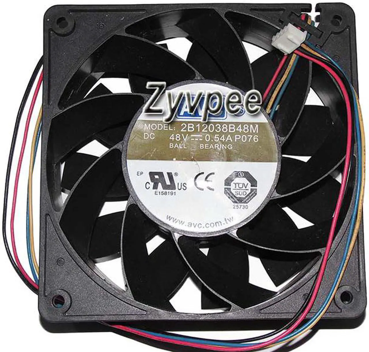 Alt view image 3 of 4 - 120mm 12038 2B12038B48M P076 DC48V 0.54A 4 Wires 4 Pins PWM 12CM Power Cooling