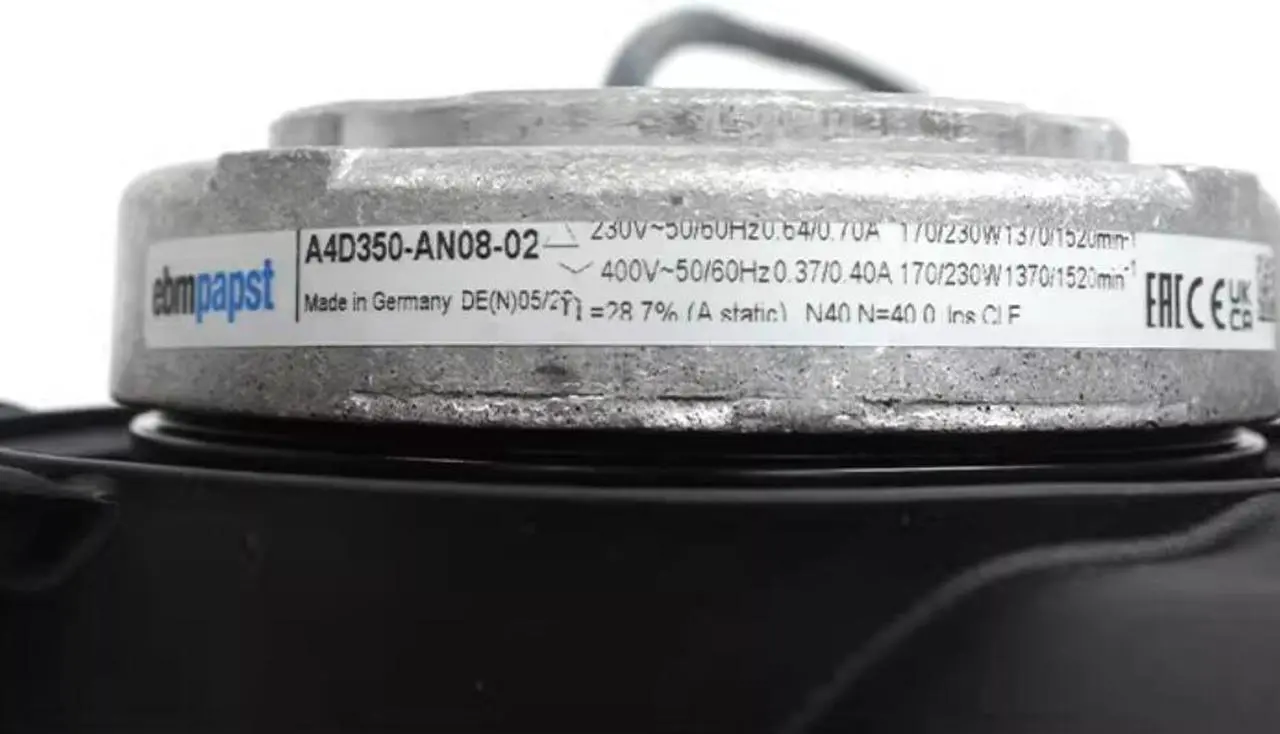 Alt view image 3 of 4 - Zyvpee A4D350-AN08-02 230V 0.64/0.70A 170/230W 1370/1520RPM External Rotor axial Flow Fan