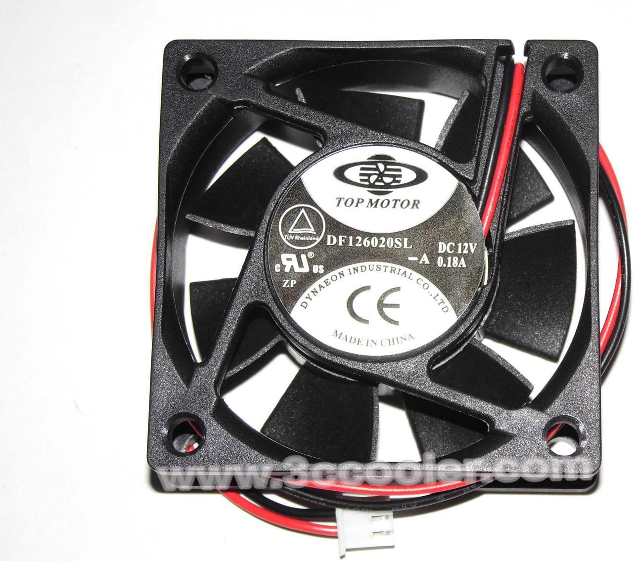 Main image of DF126020SL 12V 0.18A 2 Wires 2 Pins Connector DC square Cooling fan